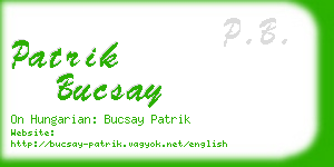 patrik bucsay business card